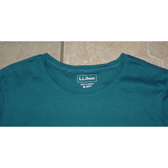 NEW Teal Blue Sz Medium Casual Wear Soft Stretchy Long Sleeve Tee Shirt LL BEAN - Picture 2 of 2